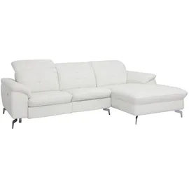 vente-unique Relaxsofa Ecksofa Leder - Ecke Rechts - Elfenbein - LISMORE