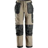 Snickers Workwear Snickers Canvas+ Stretch-Arbeitshose mit Holstertaschen 50 khaki-schwarz