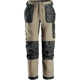 Snickers Workwear Snickers Canvas+ Stretch-Arbeitshose mit Holstertaschen 50 khaki-schwarz