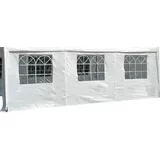DEGAMO Seitenplane für Partyzelt, Länge 6 Meter, PVC weiß mit Fenstern
