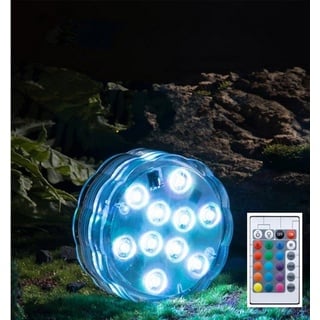 XDeer LED Whirlpoolleuchte Poolbeleuchtung,Unterwasser LED mit Fernbedienung,IP68, Wasserdicht Teichbeleuchtung, 16 RGB Teich Dekoration