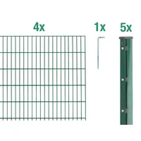 GAH Alberts Doppelstabmattenzaun 250 x 83 cm Grün/Stahl