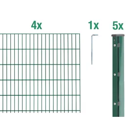 GAH Alberts Doppelstabmattenzaun 250 x 83 cm Grün/Stahl
