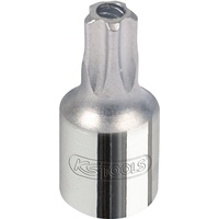 KS Tools 1/4" CHROMEplus Bit-Stecknuss Fünfstern, Stirnlochbohrung,TS25