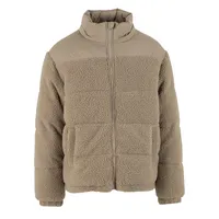 URBAN CLASSICS Fabric Mix Teddy Puffer Jacket beige S