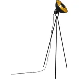 QAZQA Industrie-Stehlampe Stativ schwarz mit gold - Magna Basic 25