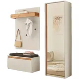 furn.design Garderoben-Set, weiß und Wotan Eiche Garderobenkombination - Serien, Garderoben-Sets