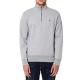 Polo Ralph Lauren Troyer Half Zip Pullover Sweatshirt Entspannter Schnitt, Stehkragen, Halbreißverschluss grau S