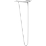 Wagner Möbelbein/Tischbein/Möbelfuß - Hairpin Leg Retro Style - Stahl hellgrau, 12 x 12 x 40 cm, Bein konisch/schräg verlaufend, integrierte Anschraubplatte - 12824601