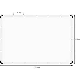 ECD Germany Abdeckplane Gewebeplane mit Ösen 2x3m 180g/m2 Weiß