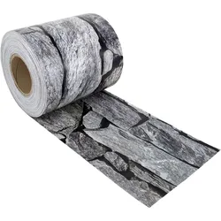 NOOR Sichtschutzstreifen Doppelstabzaun PVC Steinmauer Granit