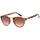 Stylebreaker Damen Panto Sonnenbrille mit runden ovalen Gläsern, Nasensteg aus Metall, Vollrand Kunststoff Gestell 09020084, Farbe:Gestell Demi Braun-Gold/Glas Braun Verlauf - Einheitsgröße