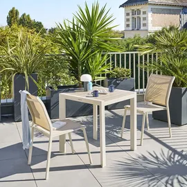 Hesperide Gartentisch 2-Sitzer 2 x 70 x 75 cm Beige/Grau
