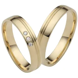 Trauring FIRETTI "Schmuck Geschenk Gold 750 Hochzeit Ehering "LIEBE"" Gr. 56, gold (gelbgoldfarben), Fingerringe, 56, 0,03 ct SI = kleine Einschlüsse mit Brillanten, Gelbgold 375, 4mm, Made in Germany, wahlweise mit oder ohne Brillanten
