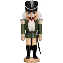 Seiffener Volkskunst Nussknacker Husar 37 cm grün