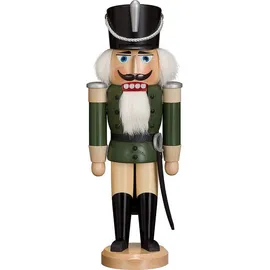Seiffener Volkskunst Nussknacker Husar 37 cm grün