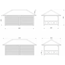 Palmako Bianca 5,88 x 3,19 m Braun
