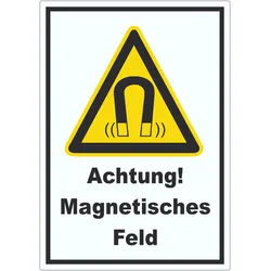 Achtung Magnetisches Feld Aufkleber A2 (420x594mm)