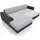 Fun Möbel Couchgarnitur SARRA Beige- Braun mit Schlaffunktion Ottomane Links - Beige