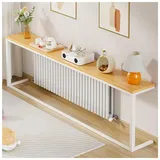 Schmaler Konsolentisch, Konsolentisch mit Gestell und verstärkter Querstange, C-förmiger 80 cm hoher langer Tisch, geeignet für Wohnzimmer, Foyer, Flur, Büro,C 120*20*80cm/47.2*7.9*31.5′′