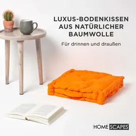 Homescapes Bodenkissen unifarben 50 x 50 cm Orange