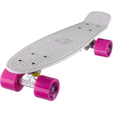 Ridge Skateboard 55 cm Mini Cruiser Retro Stil In M Rollen Komplett U Fertig Montiert Weiss Rosa,