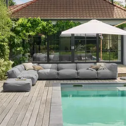 Oviala Business Modulares Eckwohnzimmer mit 8 Sitzen grau
