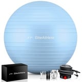 EliteAthlete EliteAthlete® Gymnastikball Sitzball Büro ergonomisch mit Anti Burst System - Fitness Yoga Pilates Schwangerschaft - Schwangerschaftsball Fitnessball Yogaball - Yoga Ball inkl. Luftpumpe - Frosty 55cm