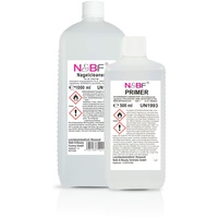 NAILS FACTORY | N&BF Spar Set Nagel Cleaner 1000ml & Primer 500ml – Cleaner für Gelnägel – Haftvermittler – Nail Cleaner 1L – 70% Isopropanol 30% Wasser kosmetisch