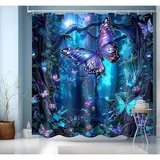 Duschvorhang 200 x 200 cm blau