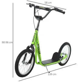 Homcom Kinderroller Luftreifen Grün