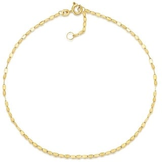 Silberkettenstore Fußkette Fußkette Plättchen 1,9mm - echt 585 Gold - Länge: 23cm goldfarben 23cm