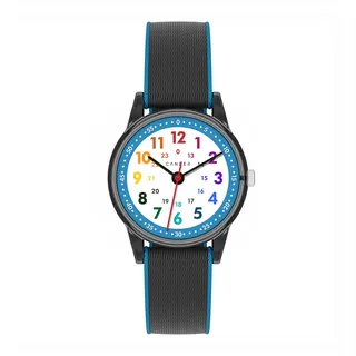 Cander Berlin MNA 0130 S Kinderarmbanduhr Klett Armbanduhr Kinder Mädchen Junge 3 ATM wasserdicht Lernuhr analog Lernen