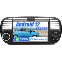 AWESAFE Autoradio für FIAT 500 2007-2015, Android 12 System, 7 Zoll Touchscreen, 2G+32G, Unterstützt GPS Navigation Bluetooth Carplay Android Auto WiFi