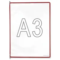Tarifold Sichttafeln DIN A3 rot, Öffnung oben