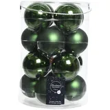Kaemingk KAE 16 Weihnachtskugeln aus Glas 8 cm (grün - piniengrün) Weihnachtskugeln Baumkugeln Baumschmuck Weihnachtsdeko Weihnachten Christbaumschmuck