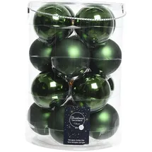 Kaemingk KAE 16 Weihnachtskugeln aus Glas 8 cm (grün - piniengrün) Weihnachtskugeln Baumkugeln Baumschmuck Weihnachtsdeko Weihnachten Christbaumschmuck