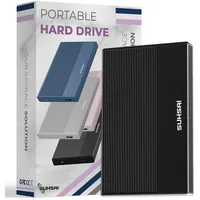 SUHSAI 100GB Externe Festplatte, tragbare 2,5-Zoll-Festplatte, USB 3.0-Festplatte, Speichererweiterung, Backup- und Speicherlaufwerk, kompatibel mit Mac, Desktop, Xbox, Spielekonsole (schwarz)