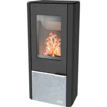 FIREPLACE Kingstone Stahl Schwarz/Abdeckplatte Speckstein