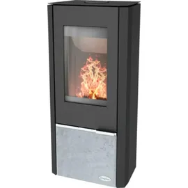 FIREPLACE Kingstone Stahl Schwarz/Abdeckplatte Speckstein