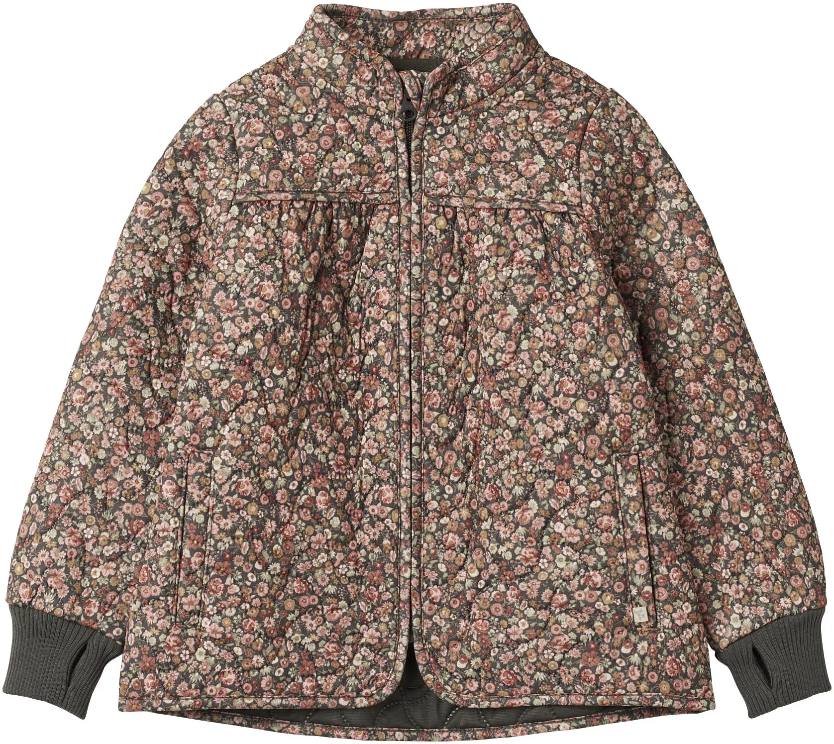 Outdoorjacke WHEAT "Thermo Jacket Thilde" Gr. 110, bunt (raven wild flowers) Mädchen Jacken wasserdicht