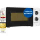 GGV Exquisit Exquisit Mikrowelle 20L, 700 Watt, 24,5cm Drehteller, 5 Leistungsstufen, Timer, Auftaufunktion, 2 Drehregler, MW850-070 weiss
