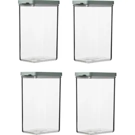 Mepal | Omnia Vorratsdosen Set | 4-teiliges Spar-Set | 2000 ml Nordic Sage | optimal für trockene Lebensmittel | luftdicht und stapelbar