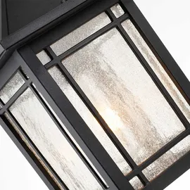 Quoizel Cedar Point 1-flg. E27 Ø19,7 cm rund / Schwarz / Aluminium, Glas klar