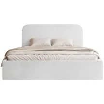 Selsey Polsterbett 140x200 mit Bettkasten, Bouclé, weiß -