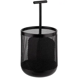 APS Besteckbehälter DART, Ø 12 cm, Höhe 25 cm, möbelschonende Unterseite, 3 Fächer, schwarz