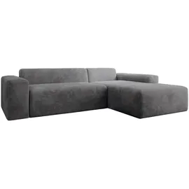 Juskys Sofa in L-Form Vals rechts Dunkelgrau