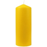 HS Candle Wachskerzen Stumpenkerzen Ø8cm x 20cm (Gelb) - Lange Brenndauer - Hergestellt in EU - Kerzen Blockkerzen - Wachs Stumpen