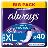 Always Dailies Protect Slipeinlagen Extra Long (40 Binden) Big Pack, geruchsneutralisierend, atmungsaktiv, flexibel