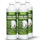 bio-chem Haar-Weg Abflussfrei – Abflussreiniger EXTRA STARK – 4x 1000 ML - Bis zu 20 Anwendungen je Flasche Rohrreiniger – Extrem effektiver Abflussöffner & materialschonend - Made in DE